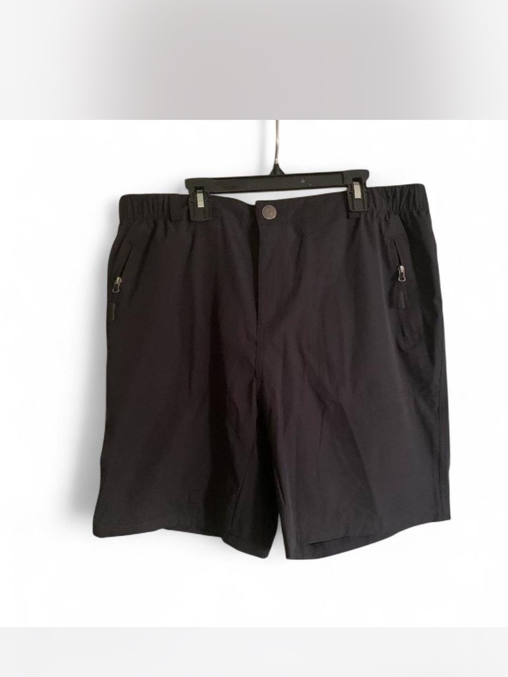 Womens Pudolla Black Athletic Zip-Pocket Shorts size XL